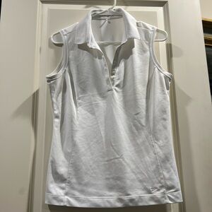 Nike Golf Tennis Pickleball 1/4 button sleeveless polo top embroider logo size M